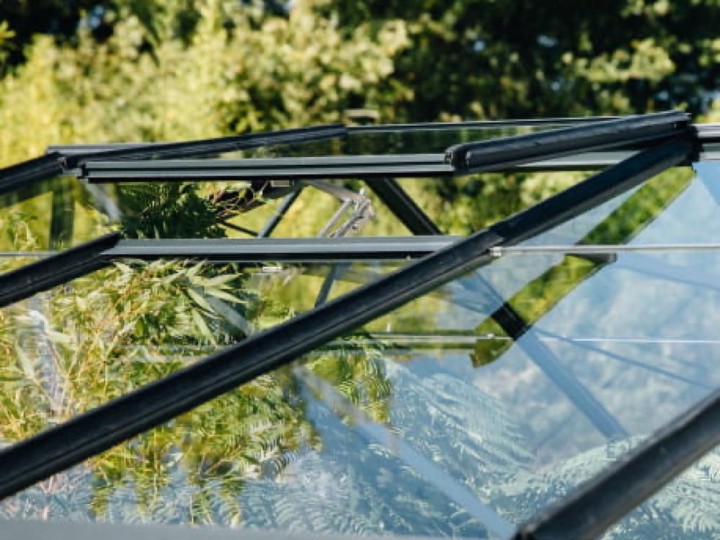 Mechaniz otwierania okna dachowego aluminiowej szklarni ogrodowej ze szkła hartowanego